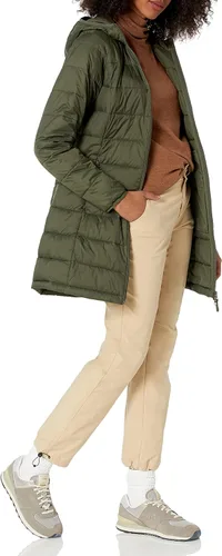 Vista 3 de Tienda Essentials - Abrigo acolchado, ligero y resistente al agua con capucha para mujer, disponible en talla extragrande