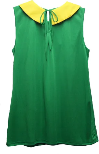 Vista 3 de La Chilindrina Costume - Adulto M, Verde, Amarillo, Rojo, Blanco, Negro