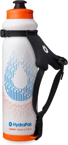 Vista 11 de HydraPak Tempo Pro 400ml - Botella de mano para correr y exprimir para hidratación en entrenamiento y día de carrera con correa removible Negro