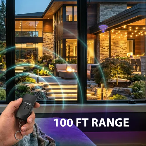 Vista 3 de Fosmon WavePoint - Interruptor de salida eléctrica inalámbrica con control remoto para exteriores, resistente a la intemperie, con enchufe de 3