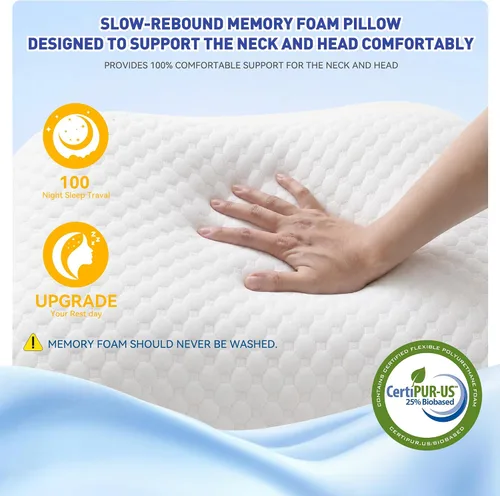 Vista 5 de Almohada para dormir de lado con agujeros para brazos, almohada de hombro de espuma viscoelástica para personas que duermen de lado, ergonómica