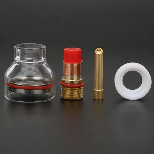 Vista 4 de Taza de vidrio de la antorcha, accesorios de la antorcha de soldadura, lente de gas, resistencia fuerte estabilidad resistencia a altas temperaturas
