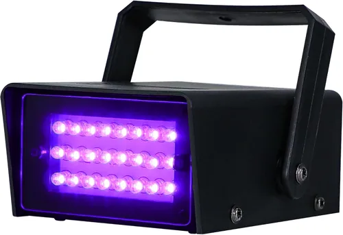 Vista 12 de ENUOLI Mini luz estroboscópica LED de color blanco con 24 LED superbrillantes de control de velocidad variable para clubes de Navidad, efecto