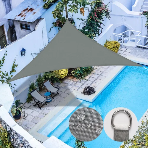 Vista 26 de RICHIE Toldo Vela de Sombra Solar Mejorado de 8'x10' Rectangular, Resistente al Agua y Bloqueo UV para Patio Exterior Césped Playa Jardín Cochera