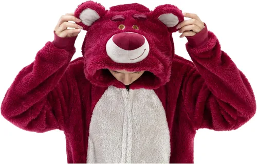 Vista 2 de COSUSKET Snug Fit Unisex Adult Onesie Pajamas, Flannel Cosplay Animal One Piece Halloween Costume Sleepwear Homewear