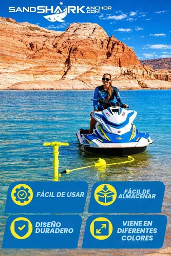 Vista 5 de SandShark - Anclaje para barco deportivo y anclaje para moto acuática. Poste de anclaje de agua poco profunda para barco y PWC. Kit de anclaje