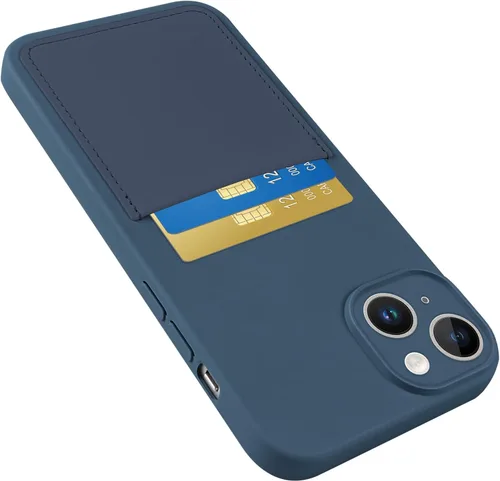 Vista 17 de Funda diseñada para iPhone 15 Pro con tarjetero para mujeres y hombres, cubierta de silicona suave [forro de microfibra], protección completa