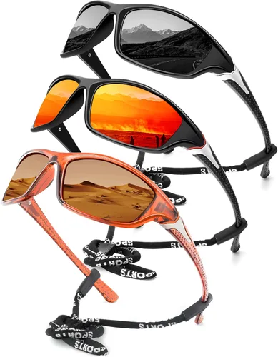 Vista 12 de KALIYADI 4 Pack Polarized Sunglasses-Men Sports Sun-glasses: Mens Sunglasses UV Protection for Fishing Driving Cycling