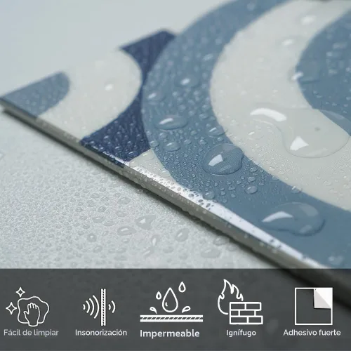 Vista 5 de COLAMO Azulejos de Lujo 10 Piezas Azul Brillante Despegar y Pegar, Autoadhesivos para Salpicadero de Cocina para Pared de Acento, Azulejo de Pared
