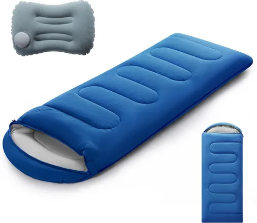 Vista 10 de Camping Sleeping Bag for Adults 3-4 Season, Cold Weather Rated Sleeping Bag Waterproof Windproof with Inflatable Pillow, Breathable Foot Zipper