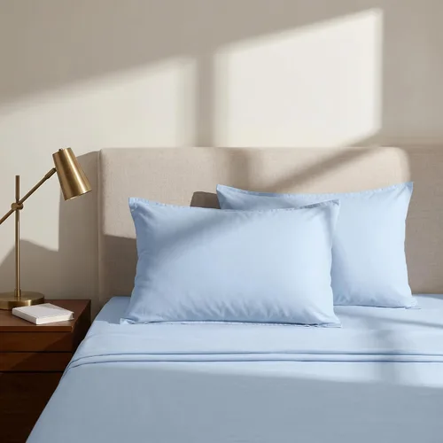 Vista 2 de FAUNNA Protectores de almohada 100 % algodón, a prueba de chinches, hipoalergénicos, con protección antimicrobiana para una mayor frescura Azul