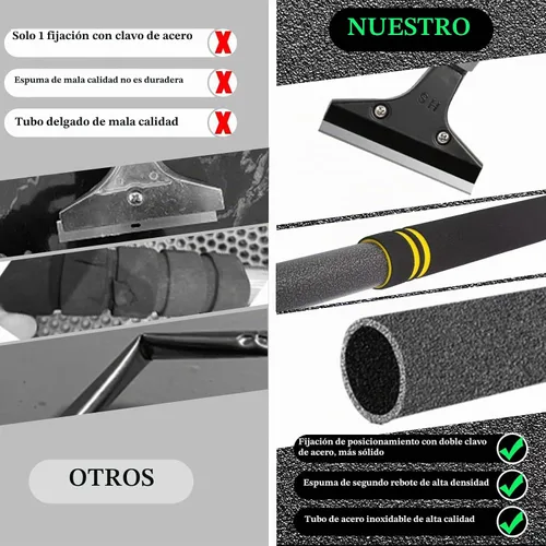 Vista 6 de Rascador de suelo de mango largo, herramienta rascador de piso resistente de 16 a 47 pulgadas, hecha de acero inoxidable más fuerte con 5