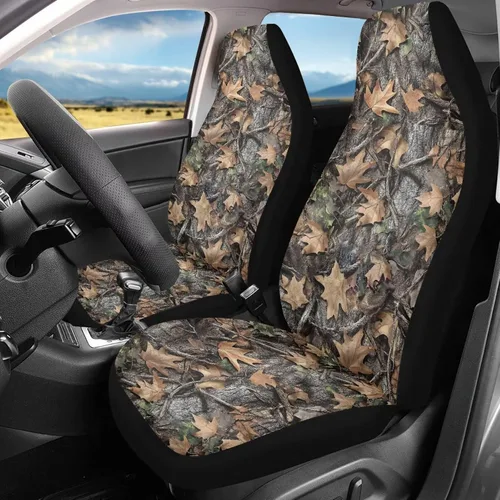 Vista 10 de LedBack Fundas universales de asiento de coche solo para asientos delanteros, bandera estadounidense, ciervos, 2 piezas, protector elástico