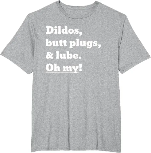 Vista 20 de Consoladores, tapones para los glúteos y lubricante. Camiseta Oh My! Azul bebé
