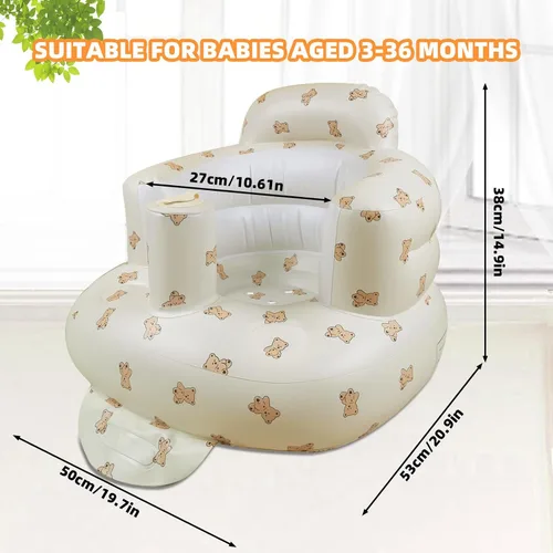 Vista 4 de AGITVPS Asiento de bebé inflable mejorado con bandeja para bebés de 3 a 36 meses, asiento de bumbo con bomba de aire integrada con bandeja, silla