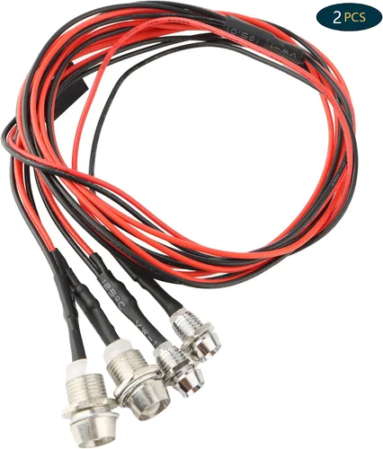 Vista 4 de Juego de 8 luces LED para coche RC a escala 1:10, 4 faros blancos y 4 luces traseras rojas