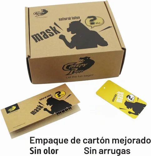Vista 5 de CreepyParty Deluxe, disfraz para halloween, máscara de animal de látex, cabeza de perro.
