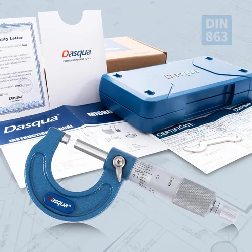 Vista 6 de Dasqua Micrómetro exterior Mecánico 0-1 pulgada Rango de medición 0.0001 '' Precisión Premium Herramientas de maquinista profesional
