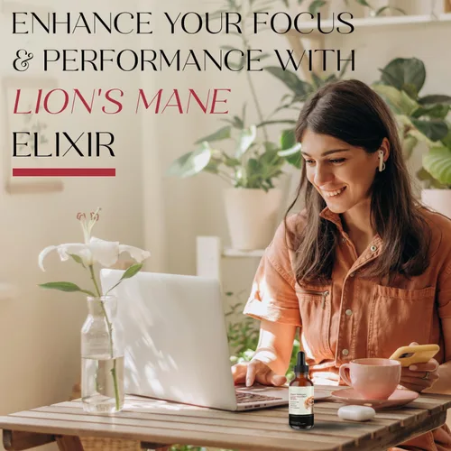 Vista 8 de Auri Elixir líquido de melena de león - Suplementos cerebrales para la memoria y la concentración con hongos funcionales - Suplemento de melena