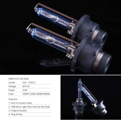 Vista 5 de DMEX D2S HID - Bombillas para faros delanteros de xenón de 35 W, repuesto 85122 66240 66040 66240CBI, faro principal, paquete de 2, 4300K