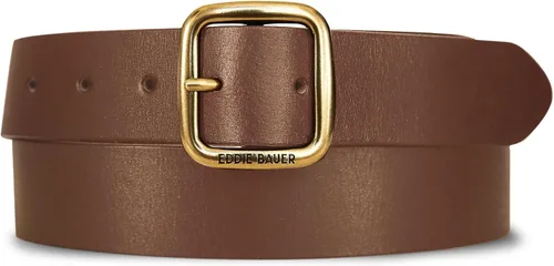 Vista 15 de Eddie Bauer Cinturones de cuero casuales para mujer con hebilla de metal duradera Barra central - Negro