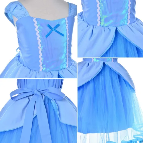 Vista 5 de Party Chili Princess Fairy Costume Toddler Girls Birthday Dress Up With Tiara