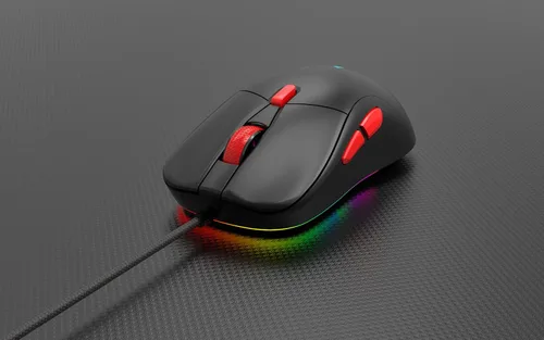 Vista 4 de FIRSTBLOOD ONLY GAME. AJ129 - Ratón ligero con cable para juegos, peso corporal del ratón, 2.29 oz, programable 6 botones, retroiluminación RGB