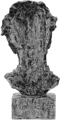 Vista 6 de Leekung Figura de resina de escultura africana, decoración del hogar hecha a mano, 12.2 x 6.3 x 4.3 pulgadas, color negro