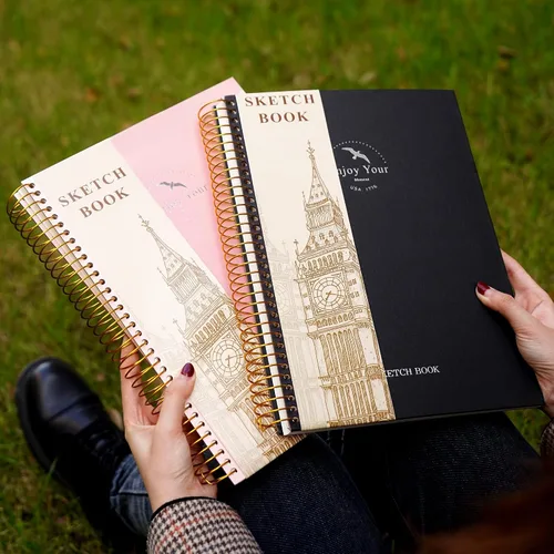 Vista 7 de FLYING EAGLE Cuaderno de bocetos de tapa dura para dibujar de 8.5 x 11 pulgadas, cuaderno de bocetos en espiral para adultos, mujeres y niños