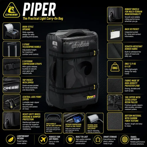 Vista 6 de Cressi Travelight - Paquete de buceo de 15 libras para computadora de buceo, bolsa regular de buceo GupG y antorcha de buceo Kraken