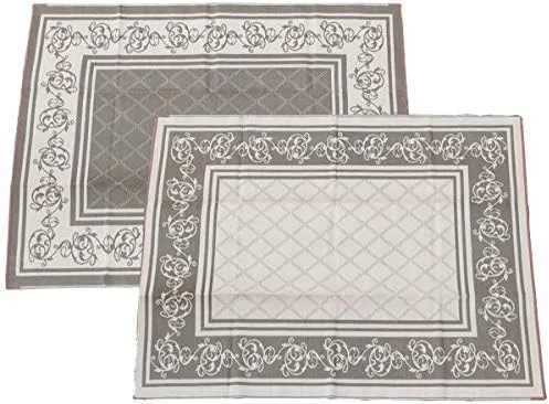 Vista 4 de EEZ RV Products Alfombras de 9 pies x 12 pies Color Marrón Viña de Alta Resistencia Reversibles/Duraderas para Patio Exterior/Caravana Vienen