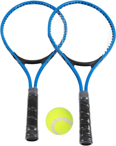 Vista 5 de Raqueta de tenis para niños, raqueta de tenis para niños, raqueta de práctica junior, accesorio de aleación de hierro, ligera, estable con pelota