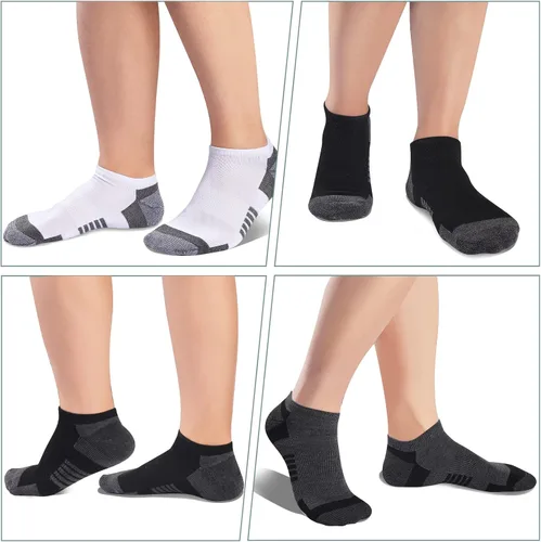 Vista 2 de COOVAN 10 pares de calcetines de corte bajo para hombre, paquete de 10 calcetines cómodos y casuales