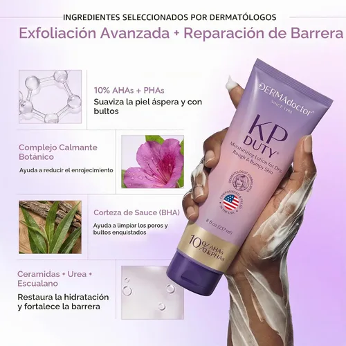 Vista 6 de DERMAdoctor KP Loción Hidratante, Crema Corporal Keratosis Pilaris, 8 oz
