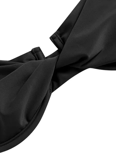 Vista 4 de ZAFUL Conjunto de bikini de dos piezas para mujer con aros y lazo en la espalda, traje de baño de dos piezas
