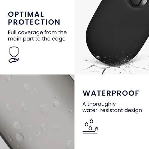 Vista 5 de kwmobile Funda de silicona compatible con Logitech Pebble Mouse Cover – Soft Mouse Protector Grip – Negro