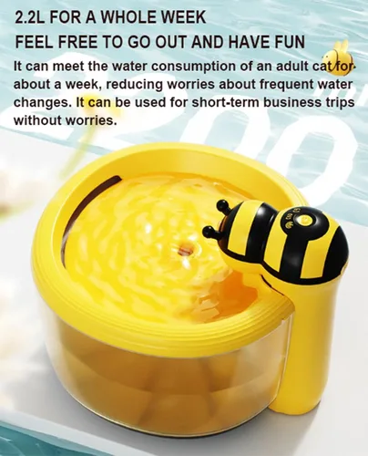 Vista 6 de Fuente de agua inalámbrica para gatos con sensor de movimiento, fuente de agua ultra silenciosa para gatos de 74 onzas / 2.2 L con filtros