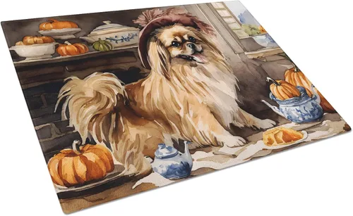 Vista 97 de Caroline's Treasures DAC1720LCB Affenpinscher - Tabla de cortar de vidrio con calabazas para cocina de otoño, grande, decorativa, de vidrio