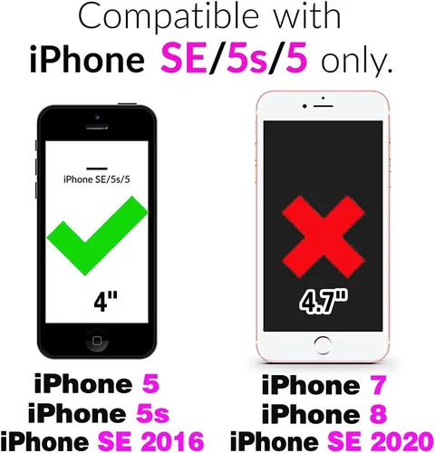 Vista 2 de Asuwish Funda compatible con iPhone 5S 5 SE 2016 5SE y protector de pantalla de vidrio templado, tarjetero con función atril de mármol para iPhone 5