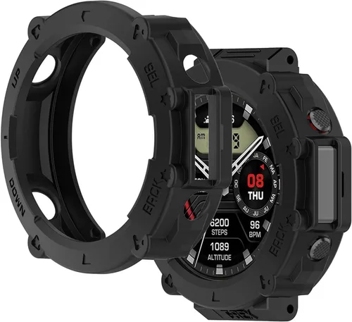 Vista 10 de Funda protectora compatible con Amazfit T-Rex Ultra Watch, TPU suave a prueba de golpes, funda protectora de marco para reloj inteligente, 2 Beige