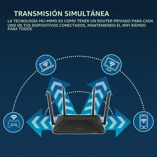 Vista 4 de D-Link Enrutador WiFi, AC1750 Internet inalámbrico para transmisión en el hogar Gigabit y juegos, Smart Dual Band MU-MIMO Controles parentales QoS