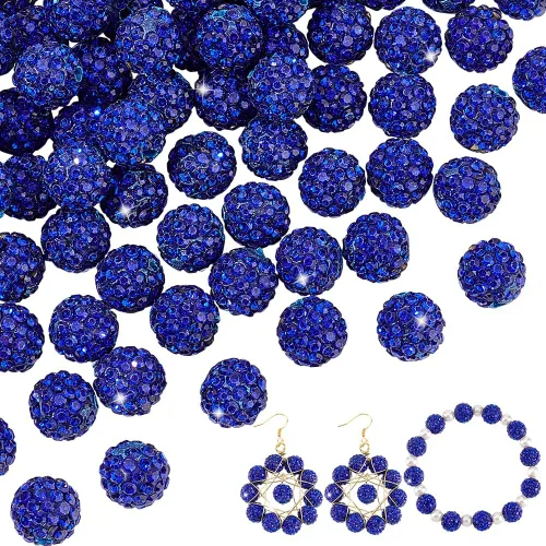 Vista 22 de PH PandaHall - 240 piezas de cuentas de strass en 24 colores, cuentas de cristal de 10 mm, cuentas de bola de discoteca con strass, cuentas