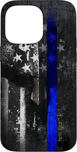 Vista 21 de Trump Police USA Flag Skull Thin Blue Line Support Case for iPhone 17