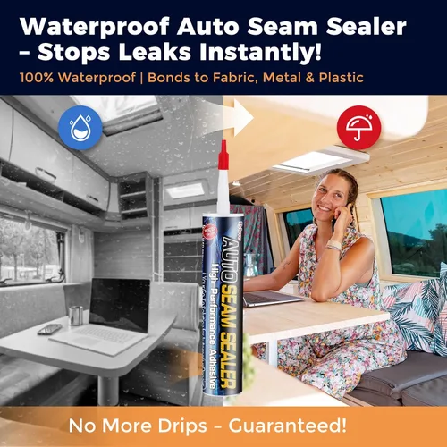 Vista 4 de Sellador de costuras automotriz, adhesivo impermeable de alta resistencia de grado profesional para camiones, marina, reparación de carrocerías