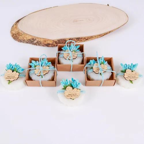 Vista 9 de HTF - Paquete de 10 decoraciones de baby shower, regalos de baby shower, mini jabón vegano perfumado hecho a mano, baby shower para niños