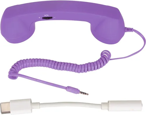 Vista 7 de Auricular de teléfono retro de 0.138 in para teléfono celular, receptor de teléfono móvil de mano con altavoz de micrófono incorporado, accesorio