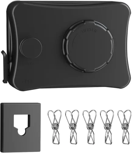 Vista 7 de Tendedero retráctil para exteriores e interiores, resistente de acero inoxidable ajustable con cuerda de secado de alambre con funda de ABS +