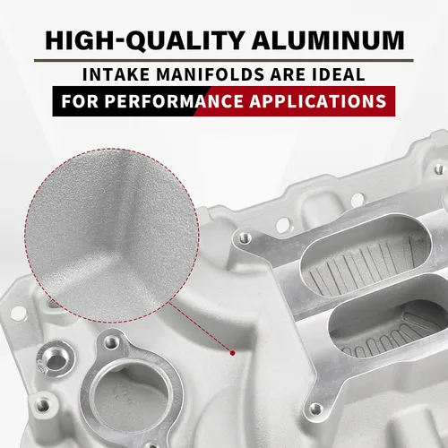 Vista 5 de Colector de admisión de aluminio de doble plano compatible con Chevy SBC 305 350 383