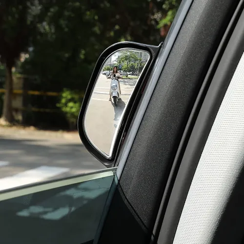 Vista 6 de Espejo retrovisor trasero del pasajero ajustable con punto ciego, vidrio real, espejo lateral para auto SUV de gran ángulo con superficie convexa