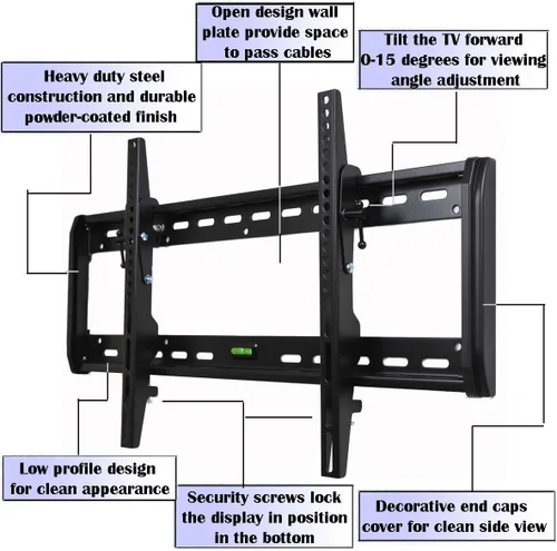 Vista 3 de VideoSecu Soporte de pared inclinable para TV de 32 a 75 pulgadas con VESA 23.622x15.748 in 1I9